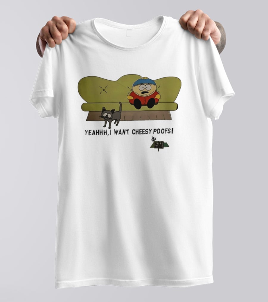 South Park Yeahhh I Want Cheesy Poofs Couch Cat Cartman T-Shirt