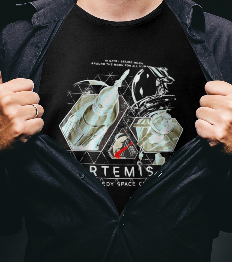 Artemis II Kennedy Space Center 10 Days 685000 Miles Around The Moon For All Humanity T-Shirt