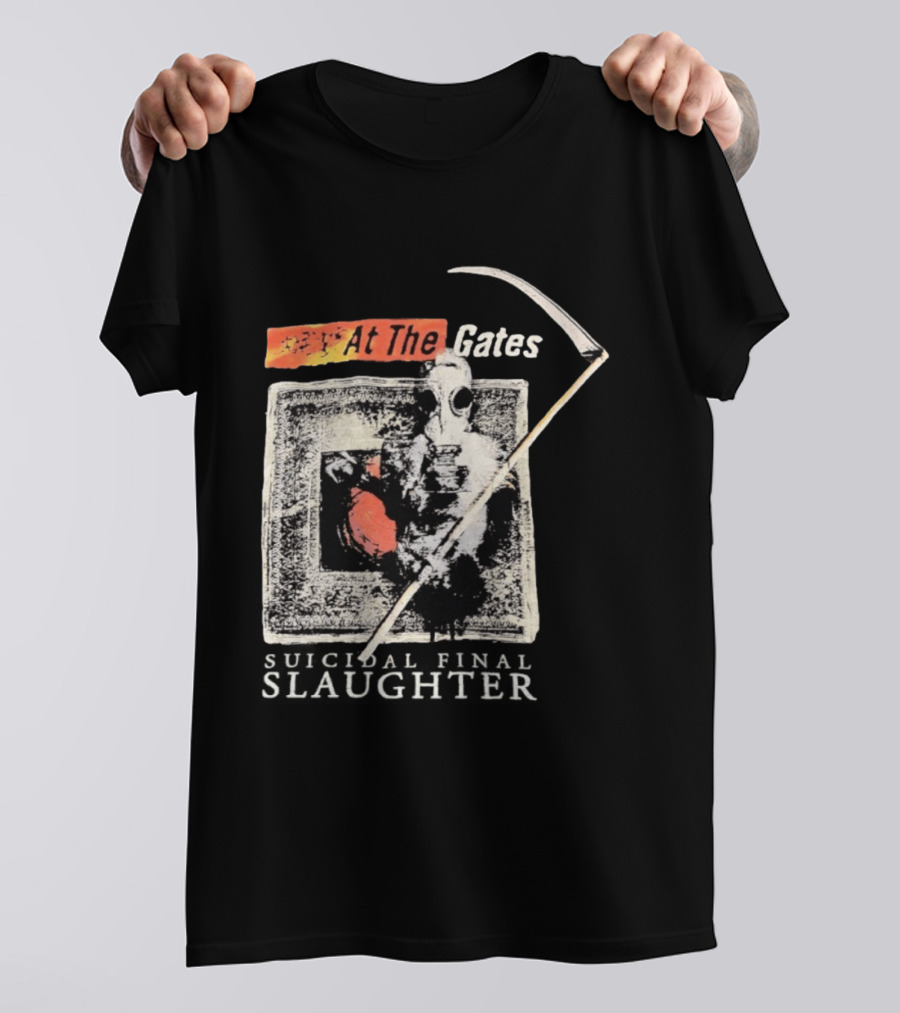 At The Gates Suicidal Final Slaughter Grim Reaper Gas Mask T-Shirt