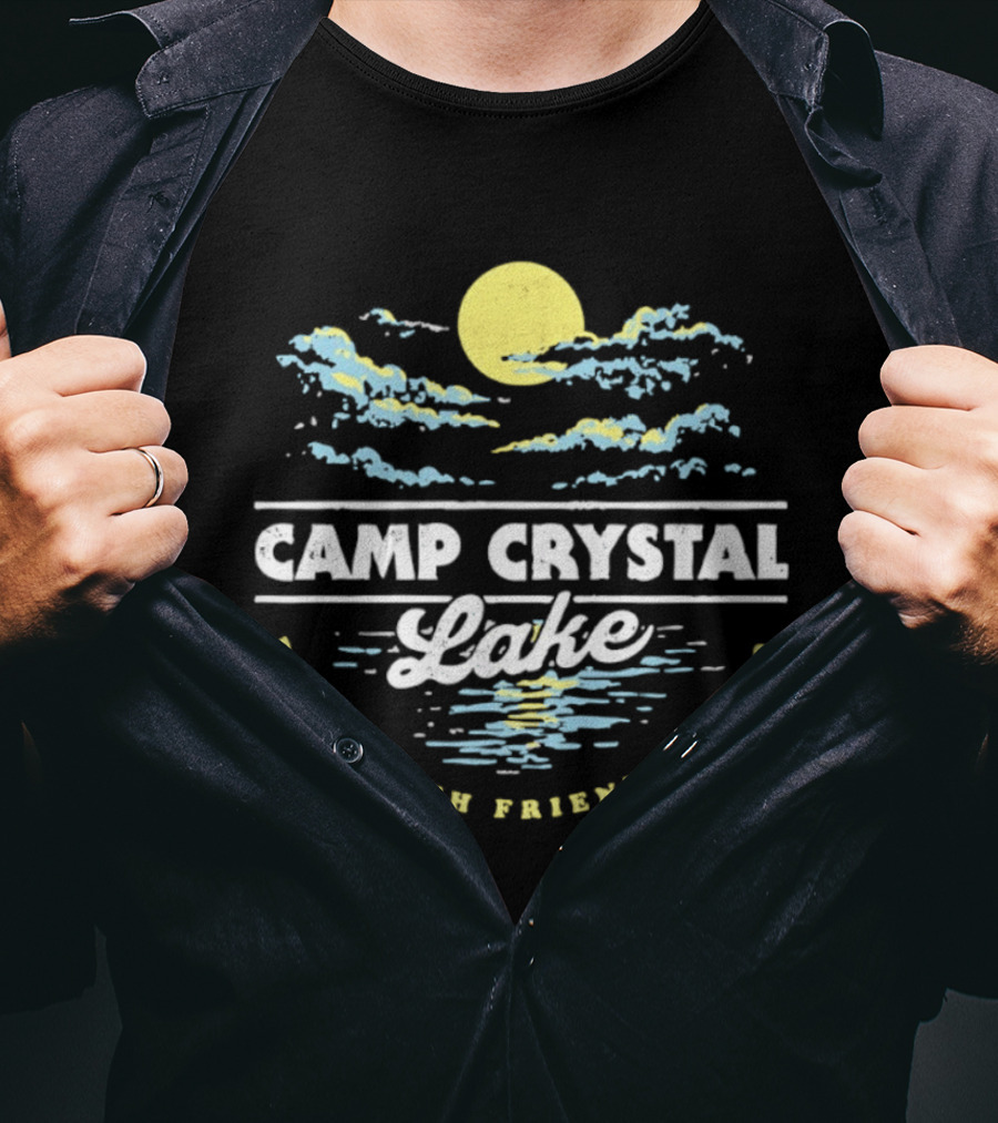 Camp Crystal Lake Relax With Friends 1980 Moon Clouds T-Shirt