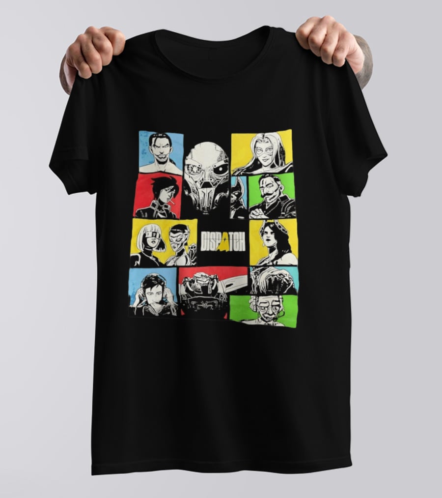 Dispatch Comic Style Characters In Vibrant Color Blocks T-Shirt
