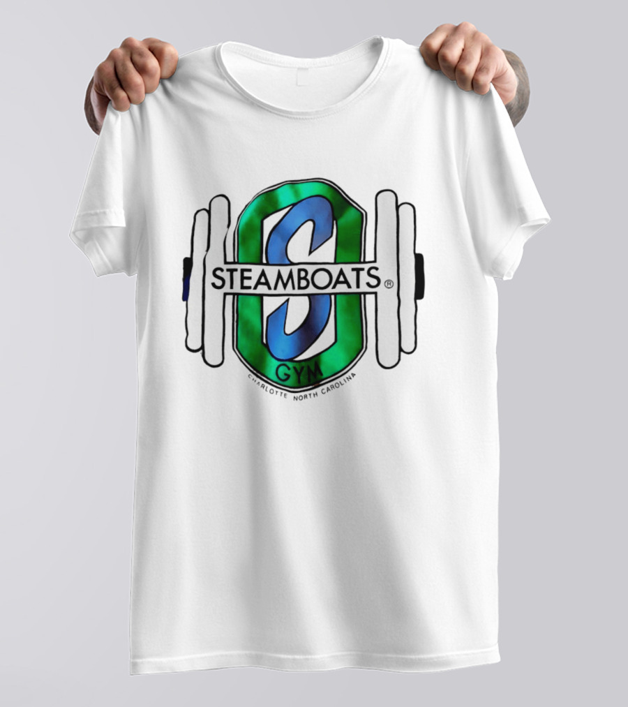 Steamboats Gym Charlotte North Carolina Weights Barbell T-Shirt