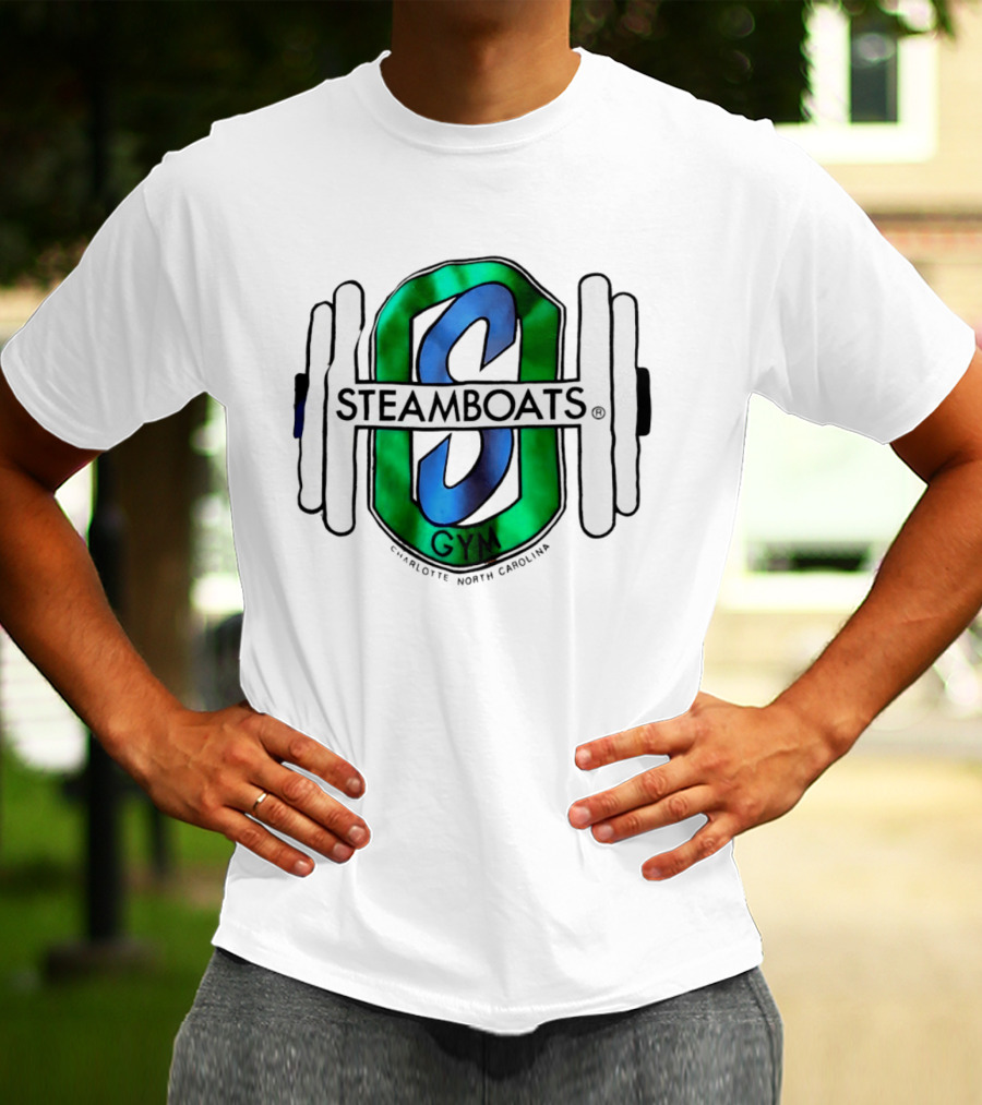 Steamboats Gym Charlotte North Carolina Weights Barbell T-Shirt