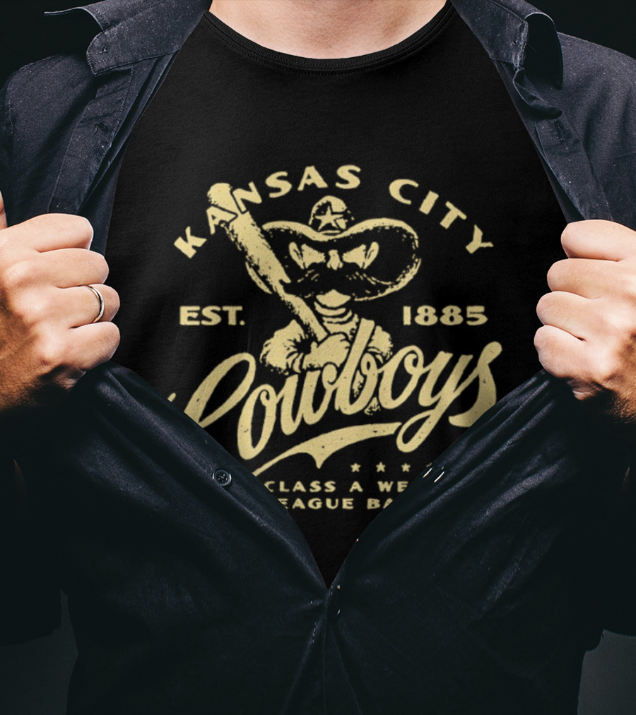 Kansas City Cowboys Class A Western League Baseball Est 1885 T-Shirt