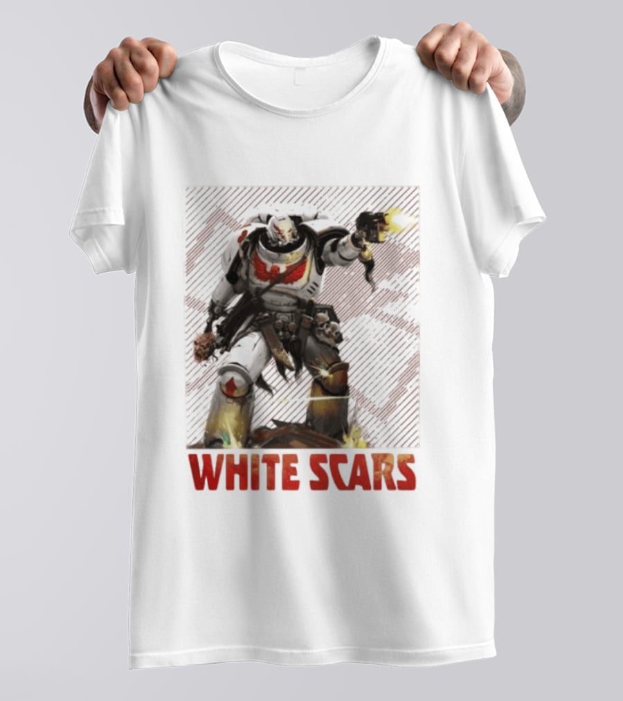 Warhammer 40 000 White Scars Power Armor Warrior With Weapon T-Shirt