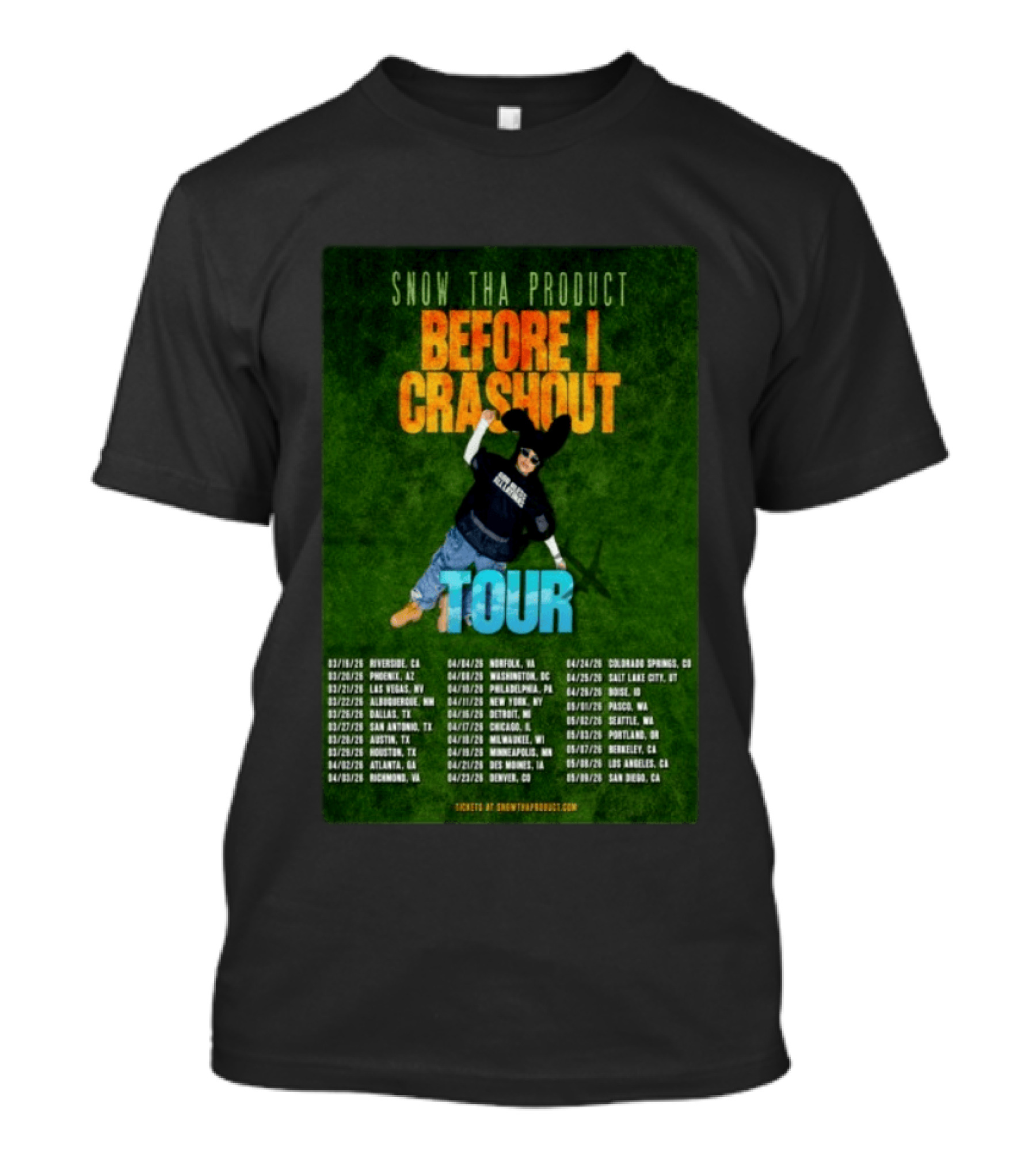 Snow Tha Product Before I Crashout Tour 2026 Dates And Locations T-Shirt