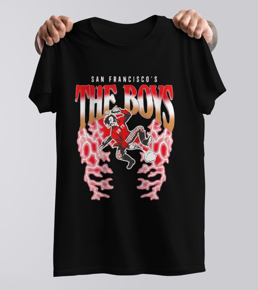 San Francisco's The Boys Vintage Cartoon Style Electric Burst T-Shirt