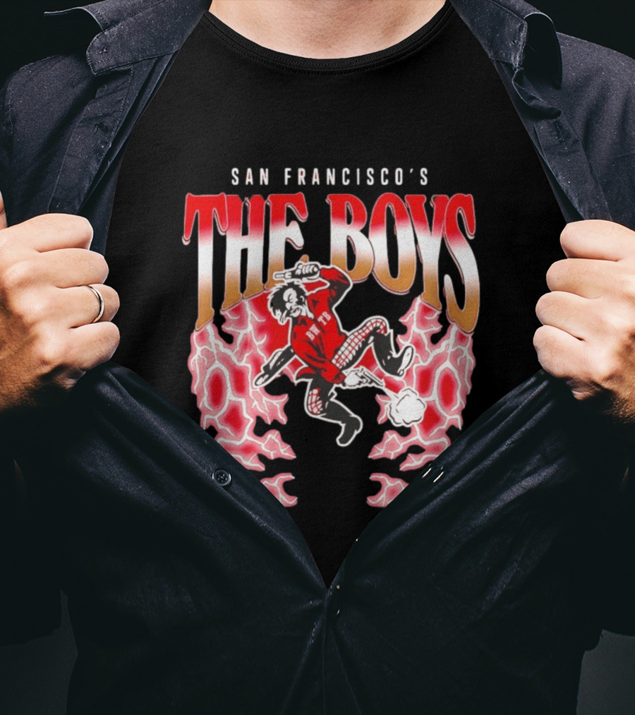 San Francisco's The Boys Vintage Cartoon Style Electric Burst T-Shirt
