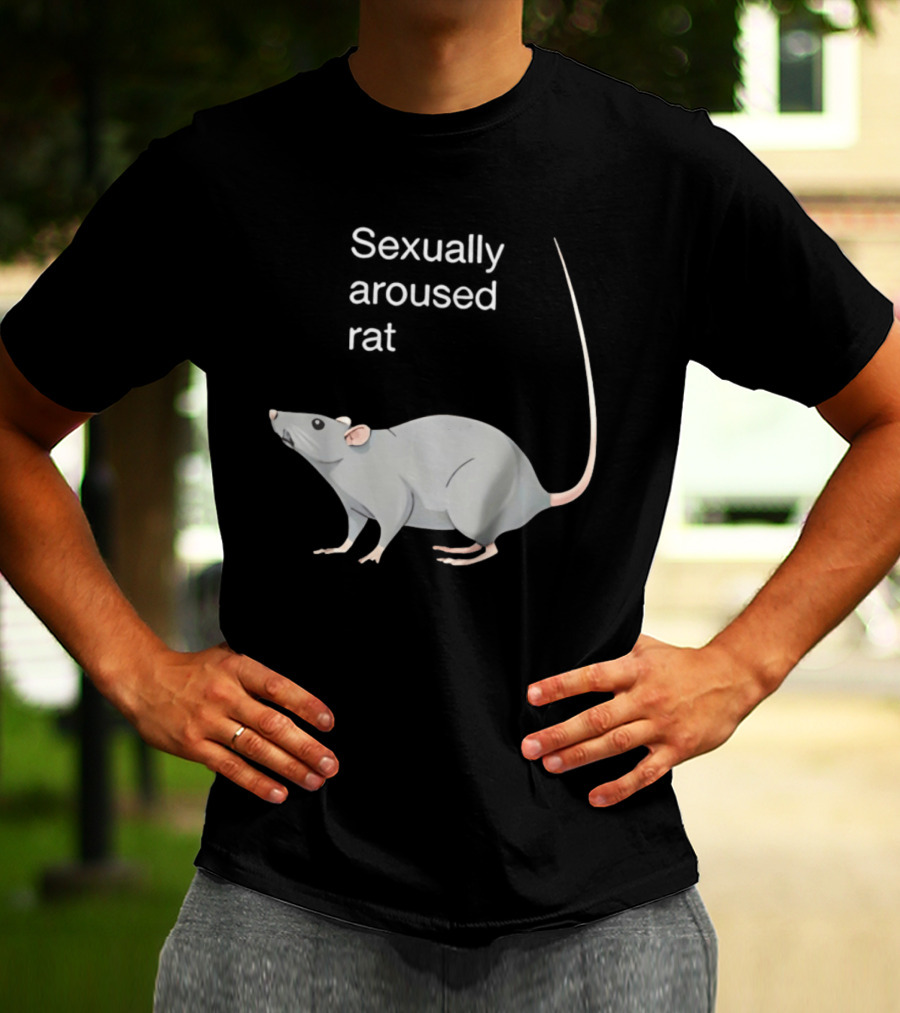 Sexually Aroused Rat Vintage Meme Humor T-Shirt