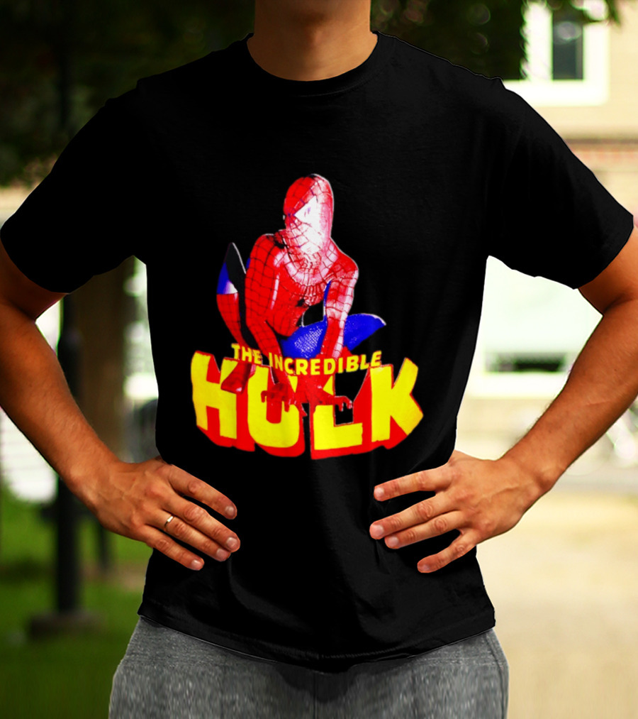 Spider Man The Incredible Hulk Crossover Marvel Mashup T-Shirt