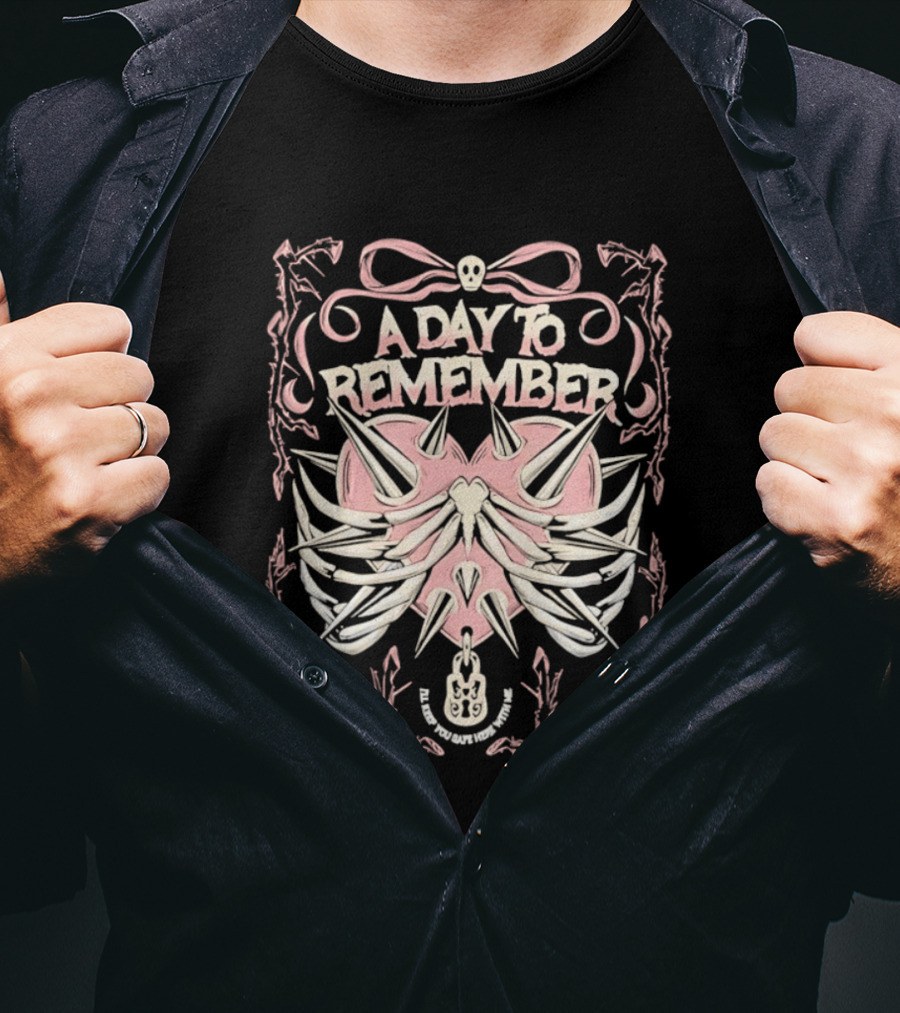 A Day To Remember Spiked Heart Bow Frame Valentine's Day T-Shirt