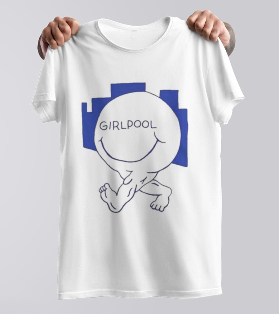 GIRLPOOL Happy Face Blue Smiling T-Shirt