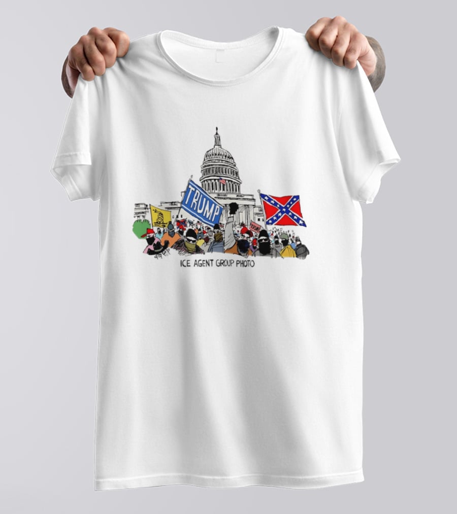 Capitol Protest Trump Confederate Flag Rally Drawing T-Shirt