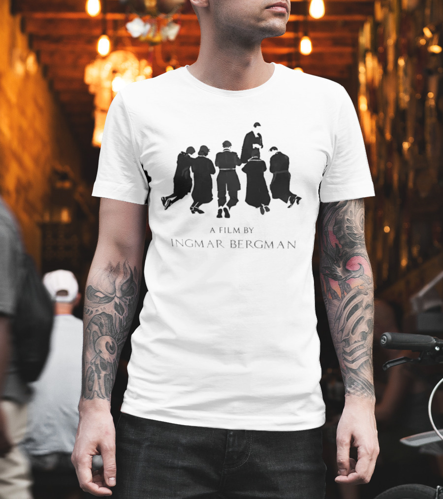 Kneeling Men A Film By Ingmar Bergman Silhouette Scene T-Shirt