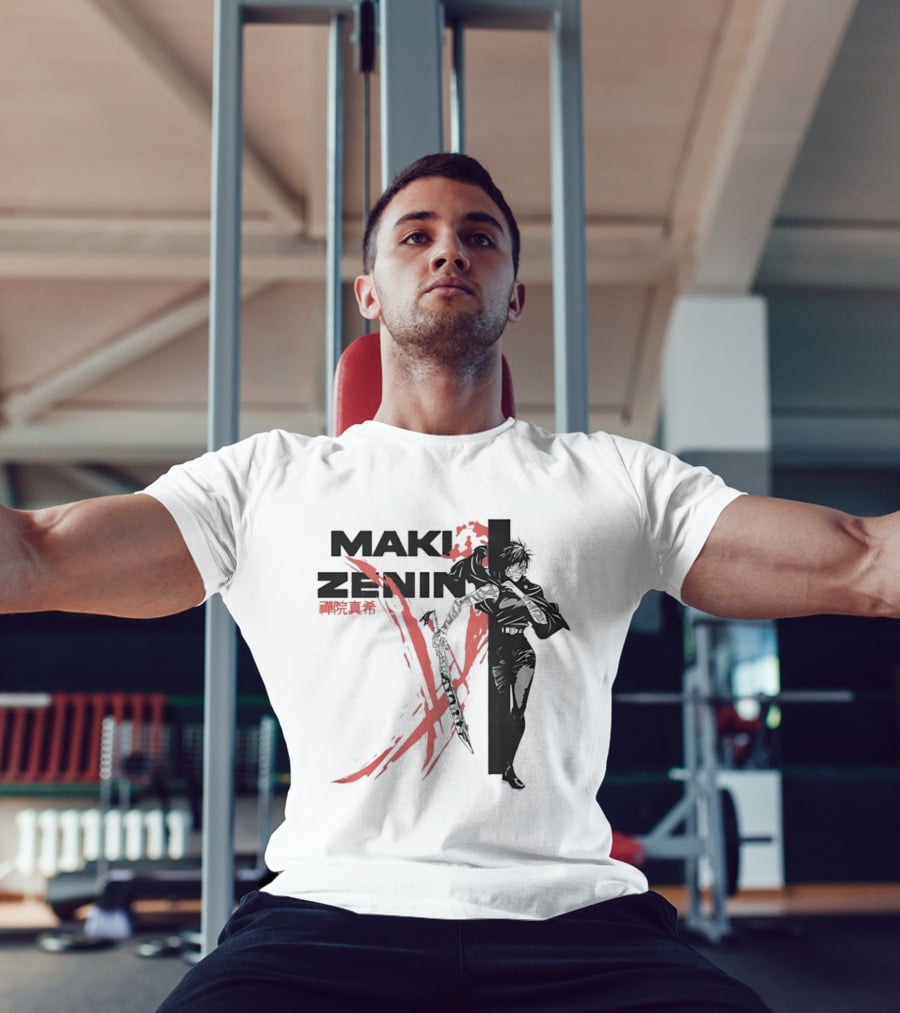 Maki Zenin Jujutsu Kaisen Anime Red Brush T-Shirt