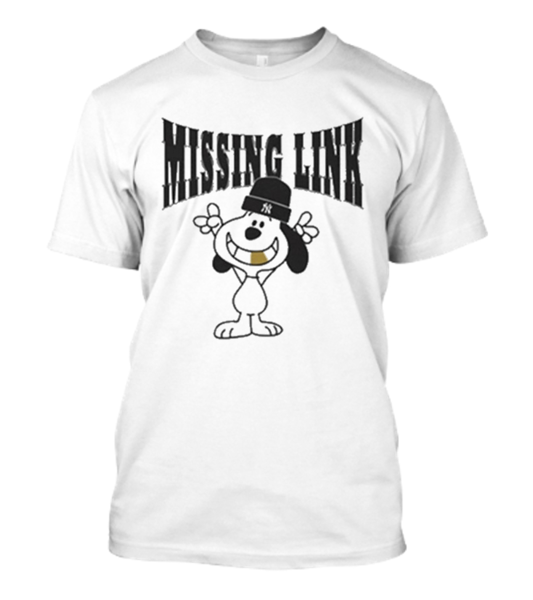 Missing Link Hip Hop Inspired Character With Gold Tooth Beanie T-Shirt