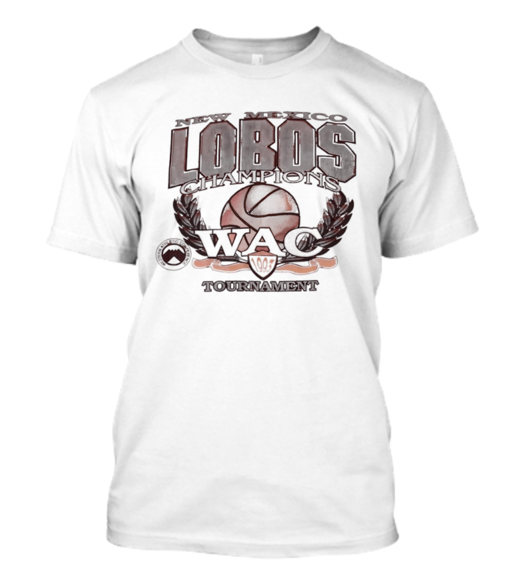 New Mexico Lobos WAC Basketball Champions 1993 Tournament T-Shirt