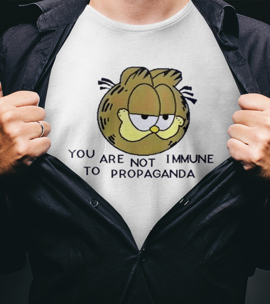 You Are Not Immune To Propaganda Big Orange Cat T-Shirt