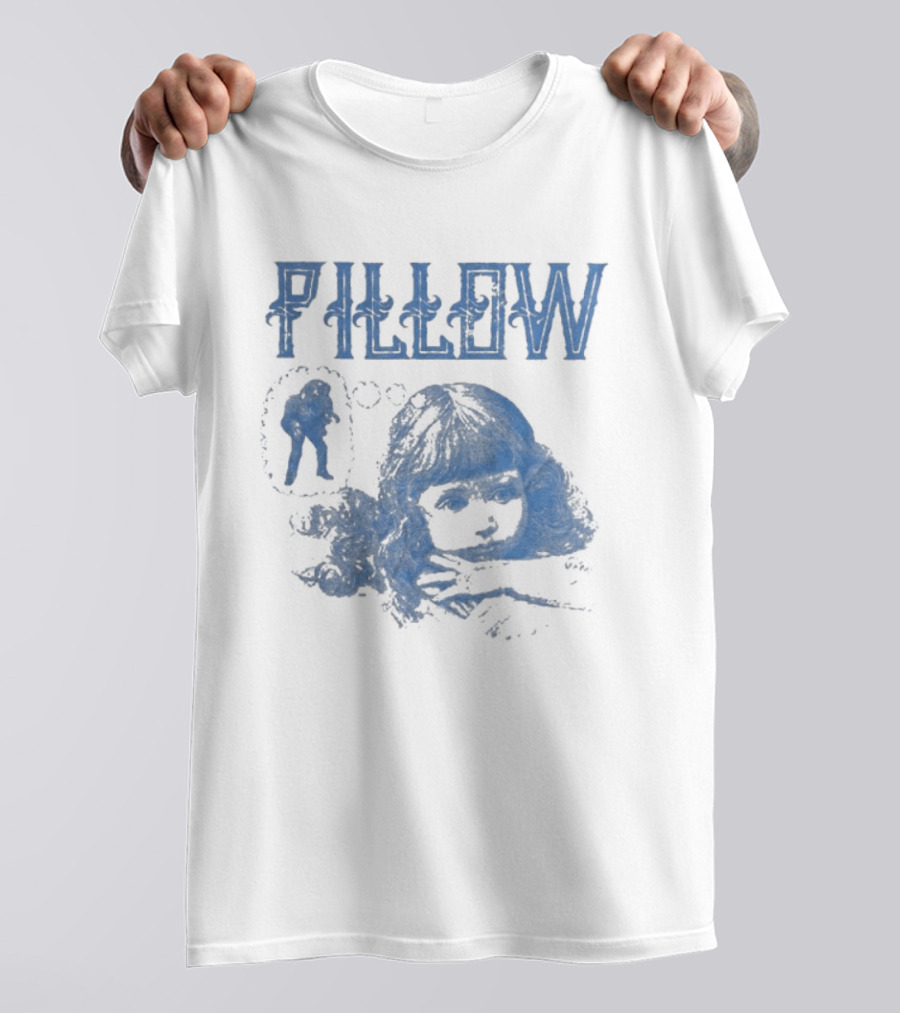 Pillow Papa Sleeping Man Vintage Blue T-Shirt