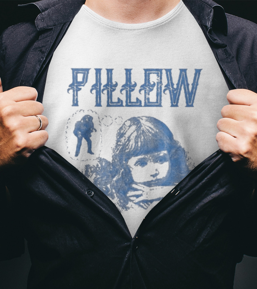 Pillow Papa Sleeping Man Vintage Blue T-Shirt