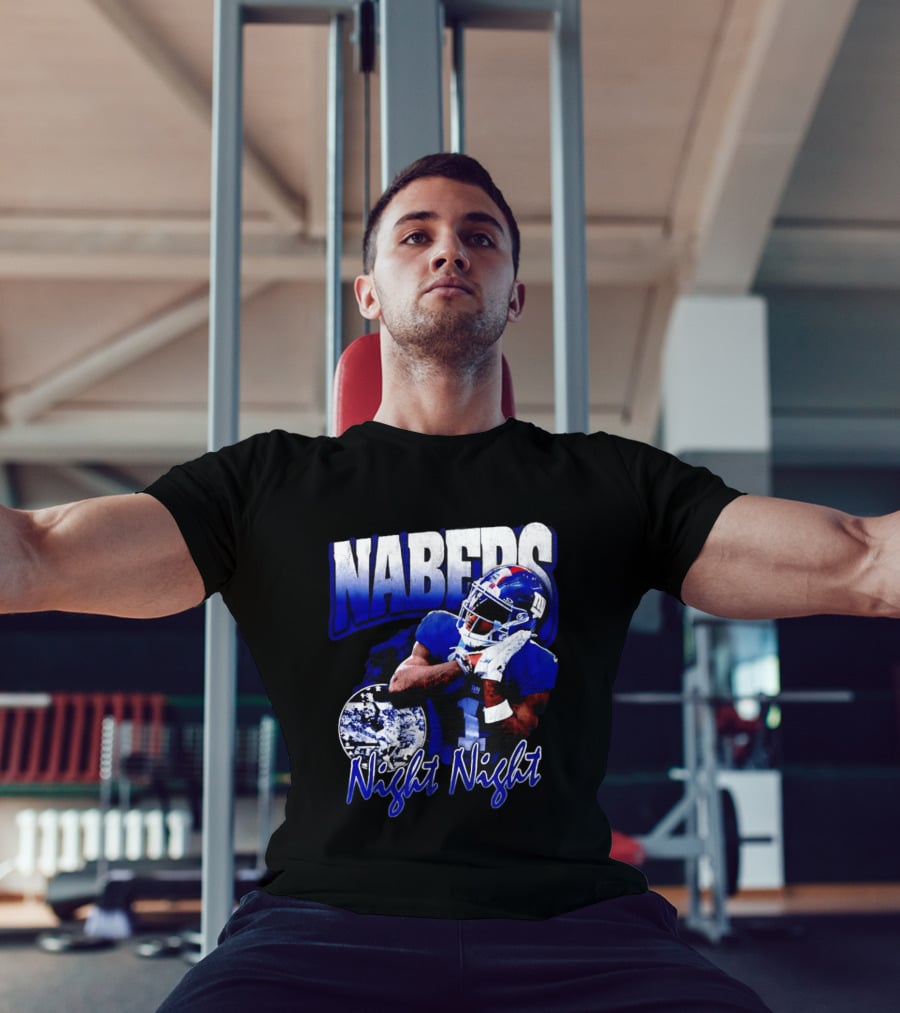 Nabers Night Night Football New York Giants T-Shirt