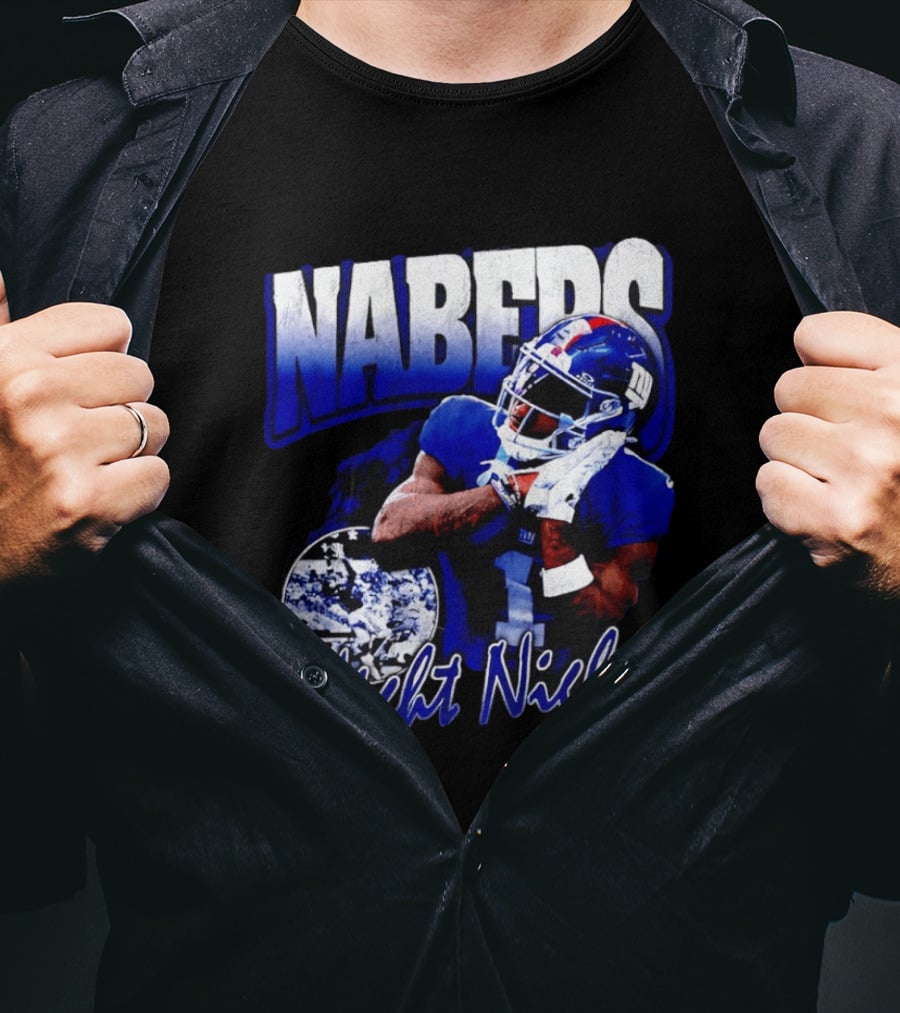 Nabers Night Night Football New York Giants T-Shirt