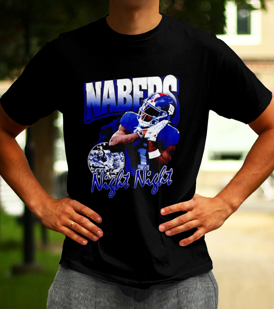 Nabers Night Night Football New York Giants T-Shirt