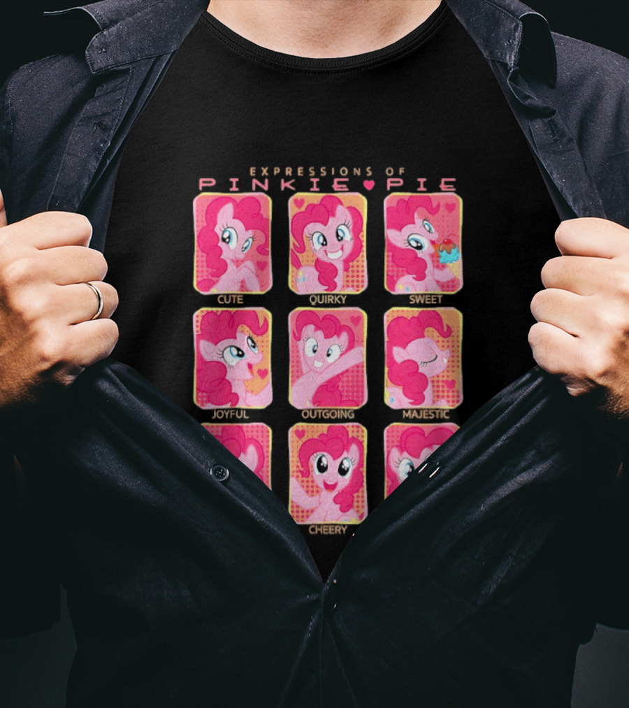Expressions Of Pinkie Pie My Little Pony Funny Happy Faces T-Shirt