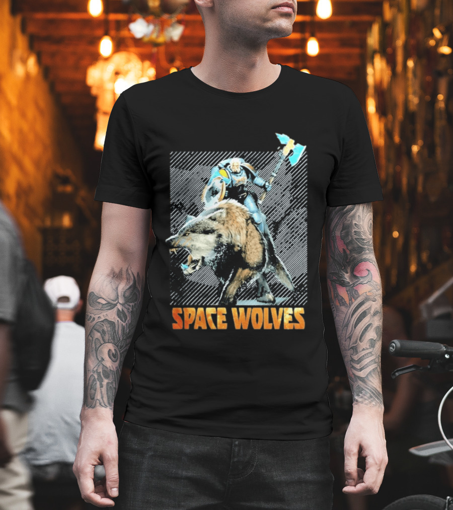 Space Wolves Warhammer 40 000 Iconic Warrior And Beast T-Shirt