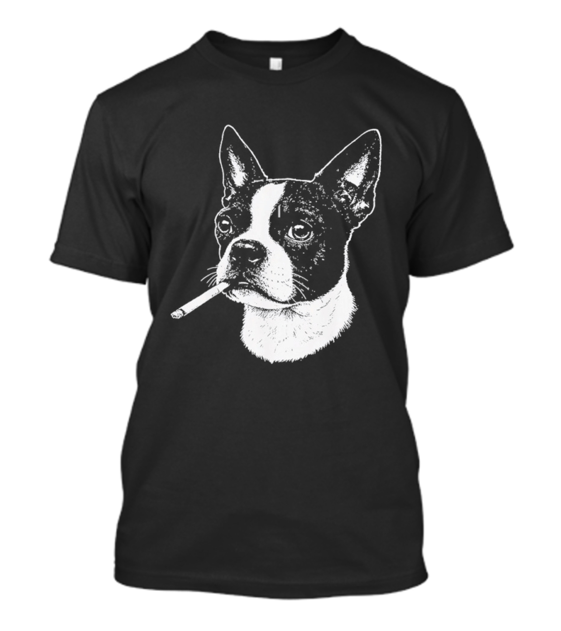 Boston Terrier Dog Smoking Cigarette Meme T-Shirt