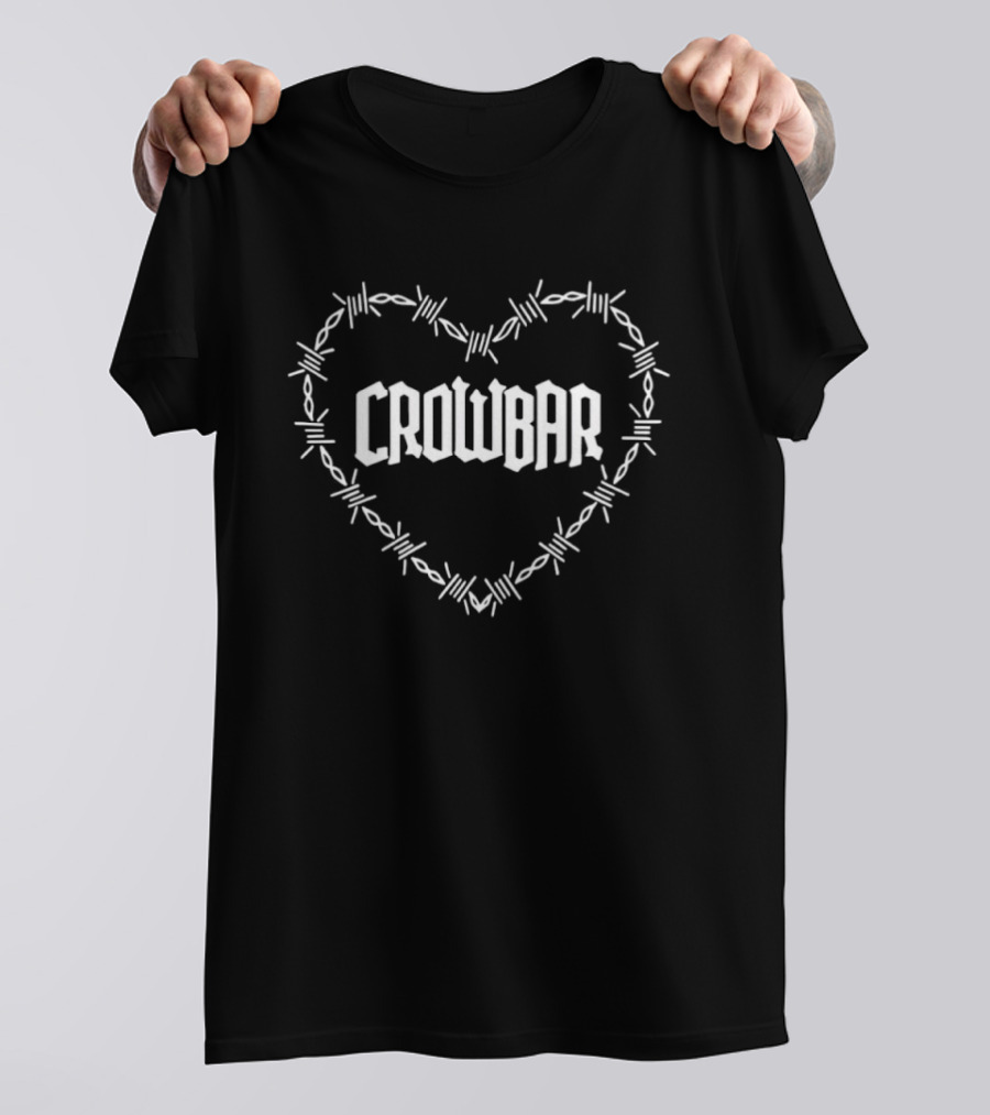Crowbar Barbed Wire Heart T-Shirt