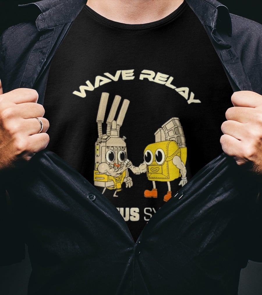 Wave Relay Spiritus Systems Cartoon Characters T-Shirt