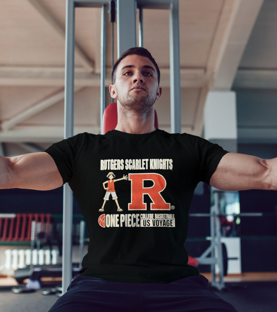 Rutgers Scarlet Knights Luffy One Piece College Basketball US Voyage T-Shirt