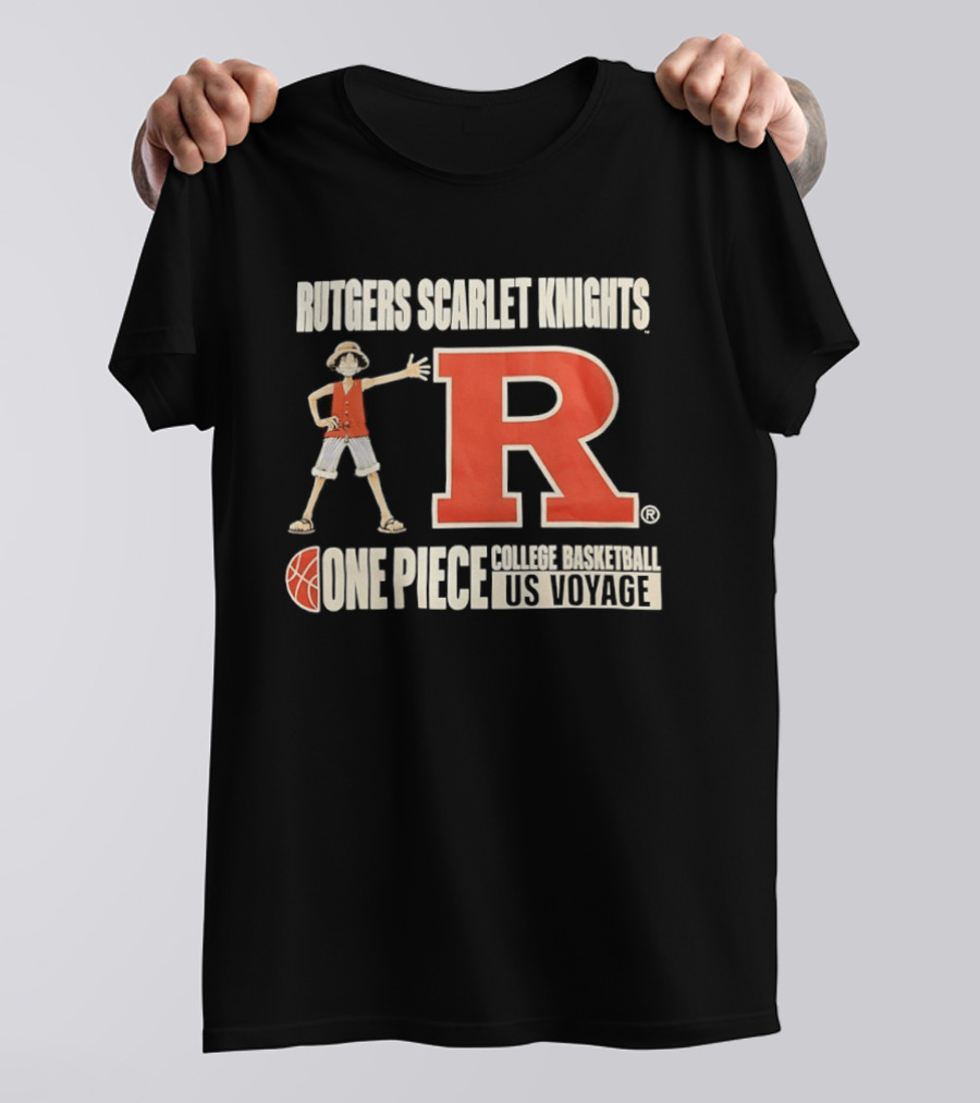 Rutgers Scarlet Knights Luffy One Piece College Basketball US Voyage T-Shirt