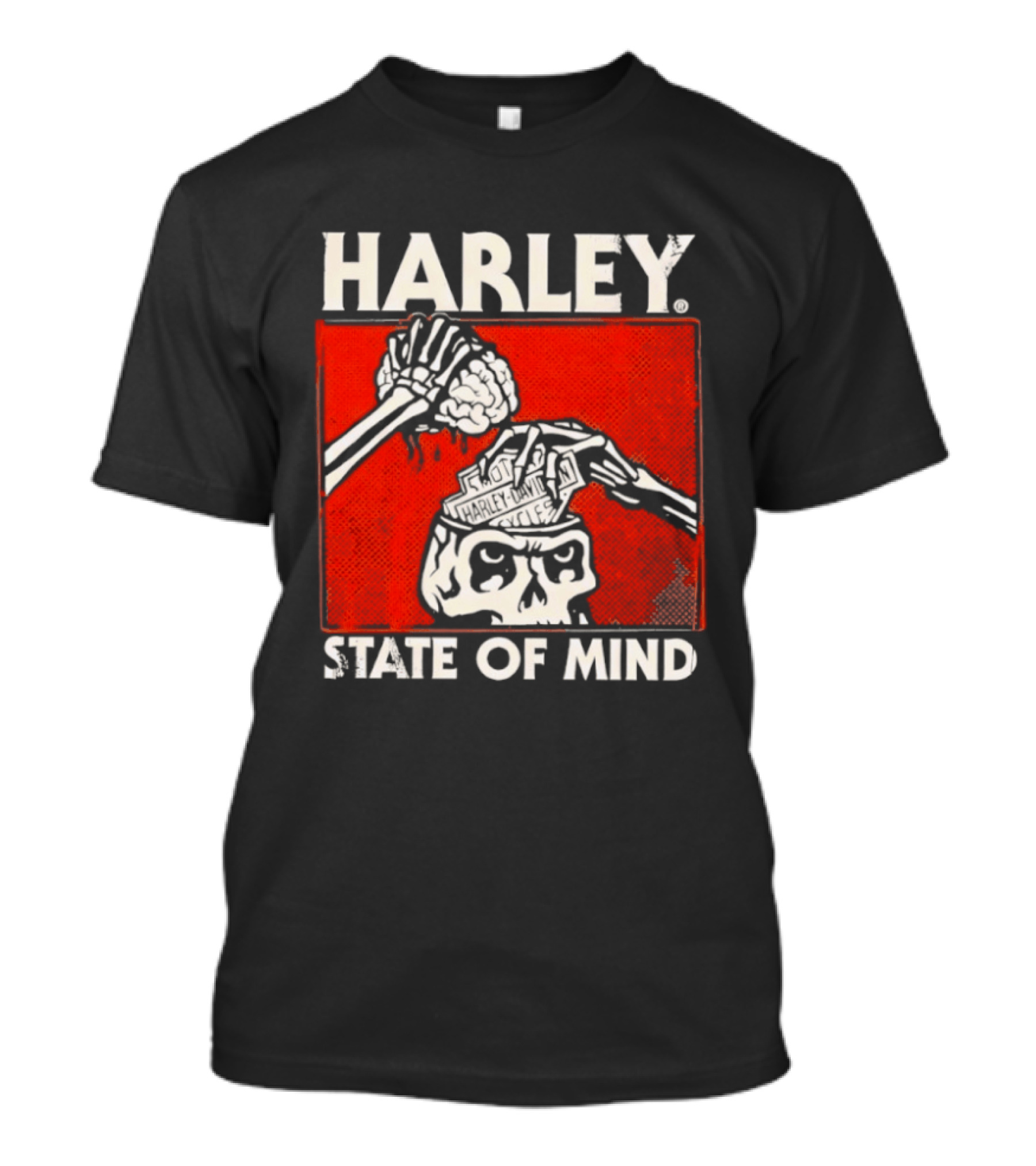 Harley Davidson State Of Mind Skull Skeleton Brain T-Shirt