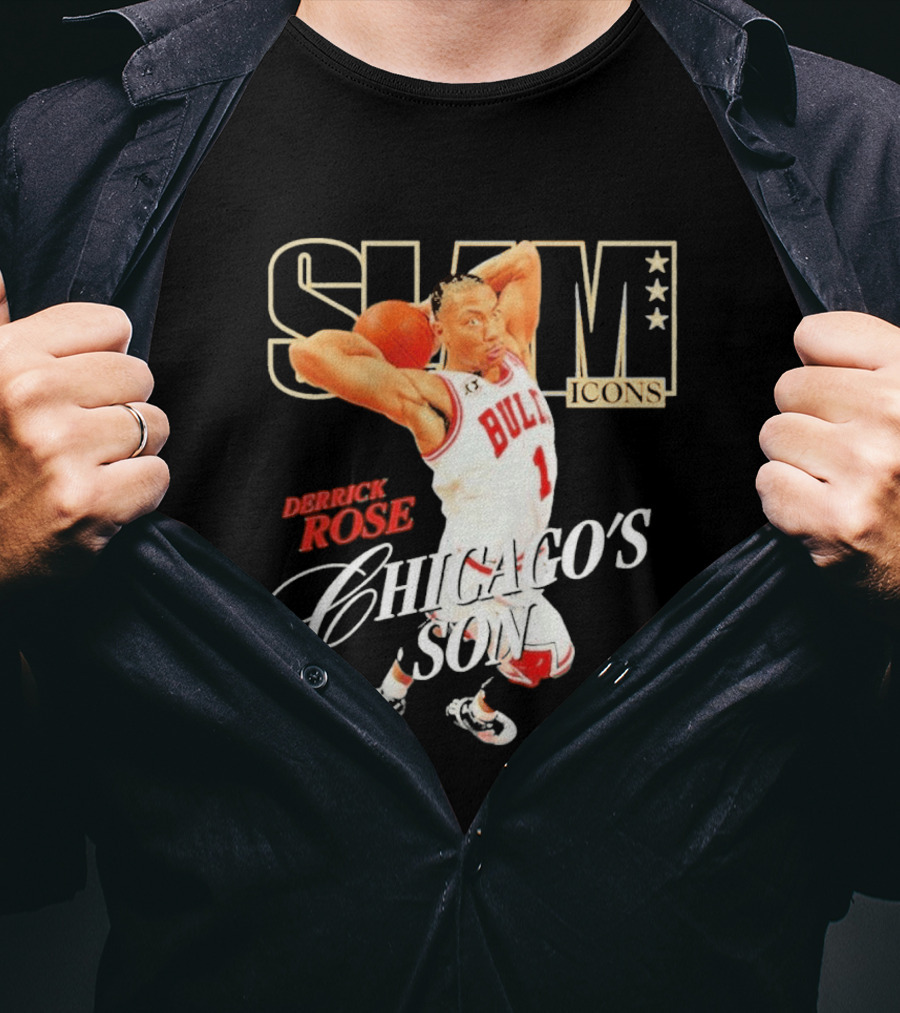 Slam Icons Derrick Rose Bulls Chicago's Son T-Shirt
