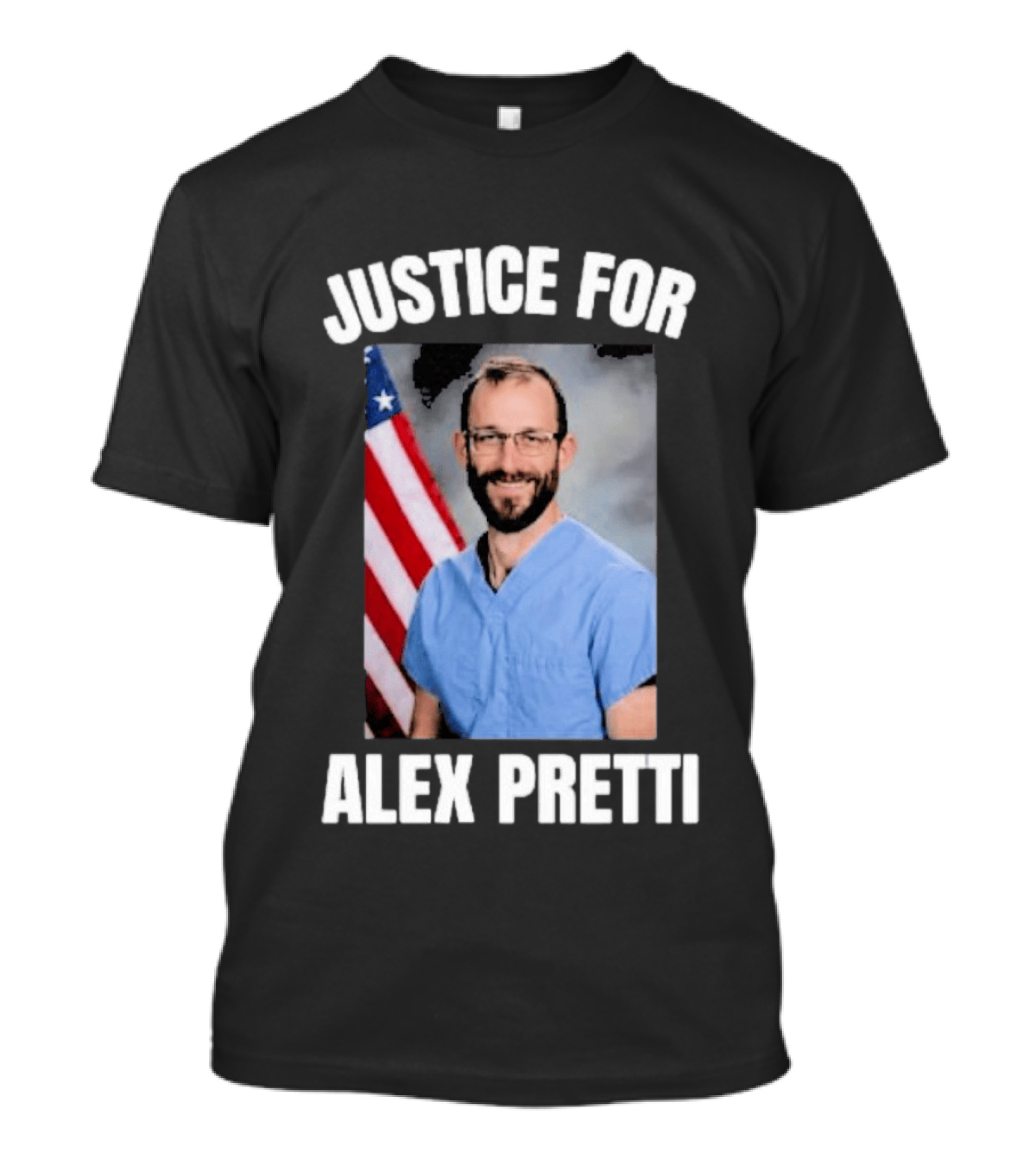 Justice For Alex Pretti American Flag Support T-Shirt