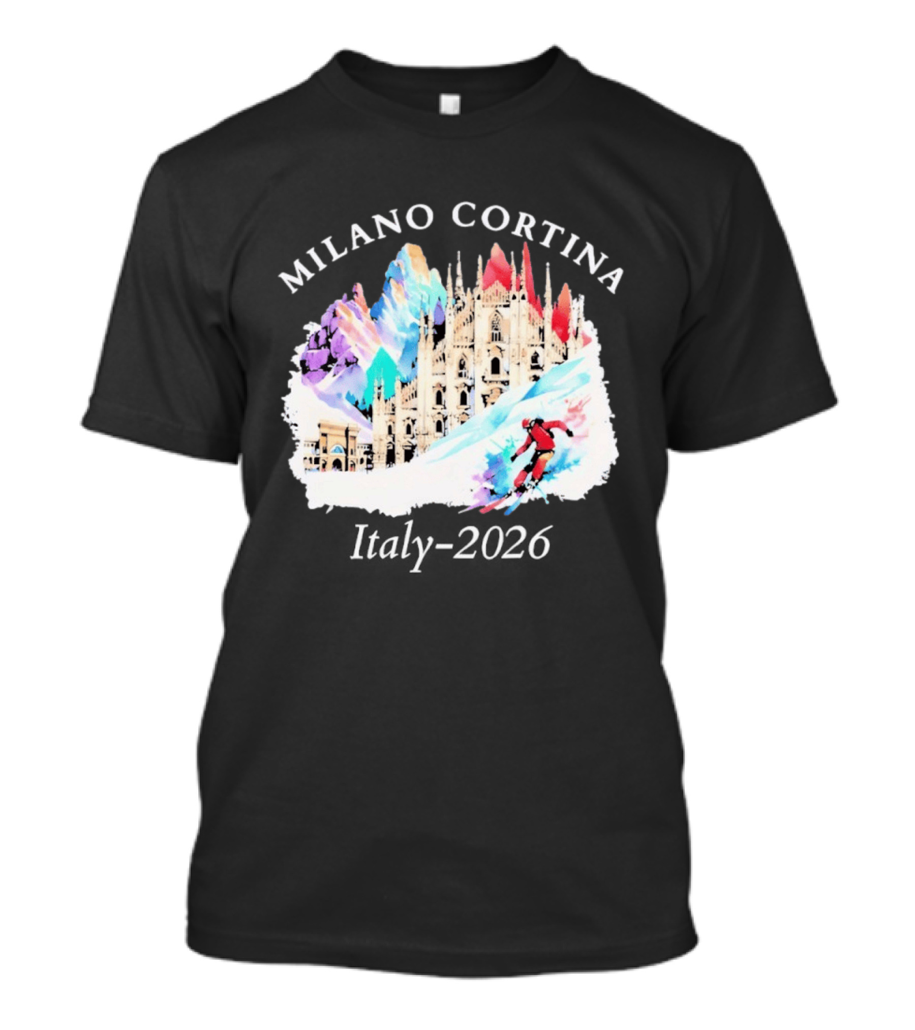 Milano Cortina Italy Winter 2026 Skiing Event T-Shirt