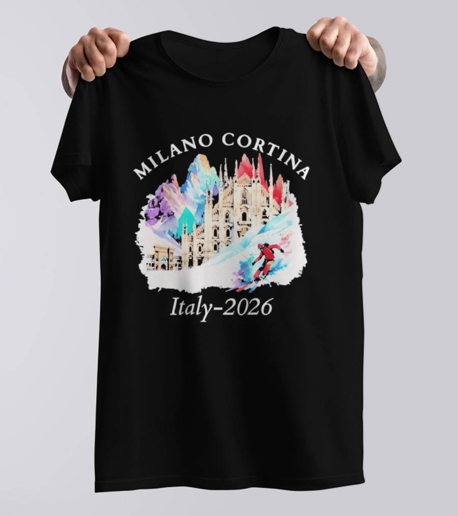 Milano Cortina Italy Winter 2026 Skiing Event T-Shirt