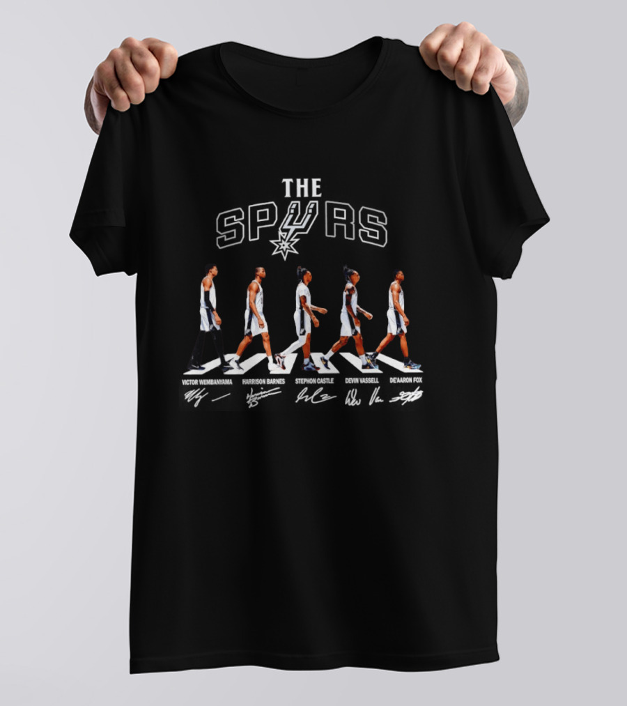 The Spurs Abbey Road Basketball Player Signatures T-Shirt