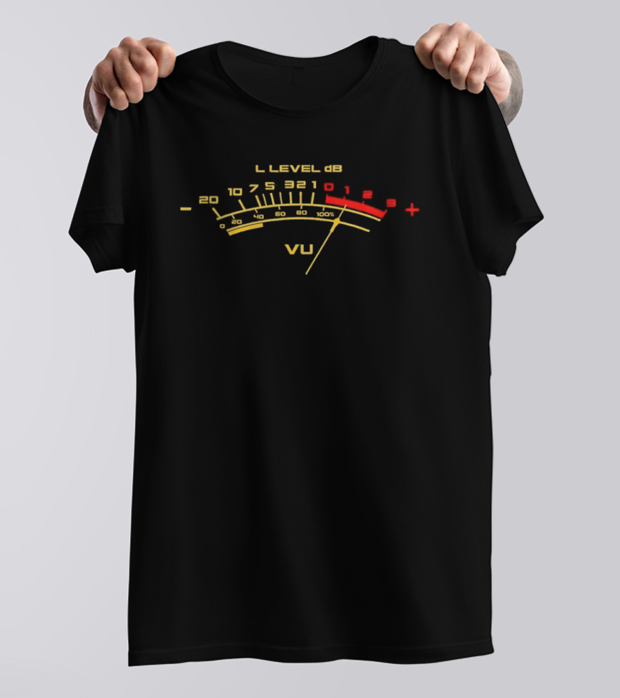 VU Meter Volume Level Audio Analog Sound Music Studio T-Shirt