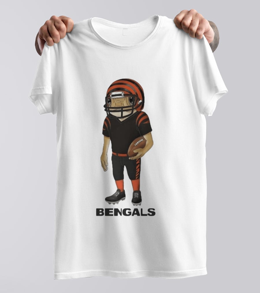 Bad Bunny Cincinnati Bengals Concho Helmet Football Player With Bengals T-Shirt