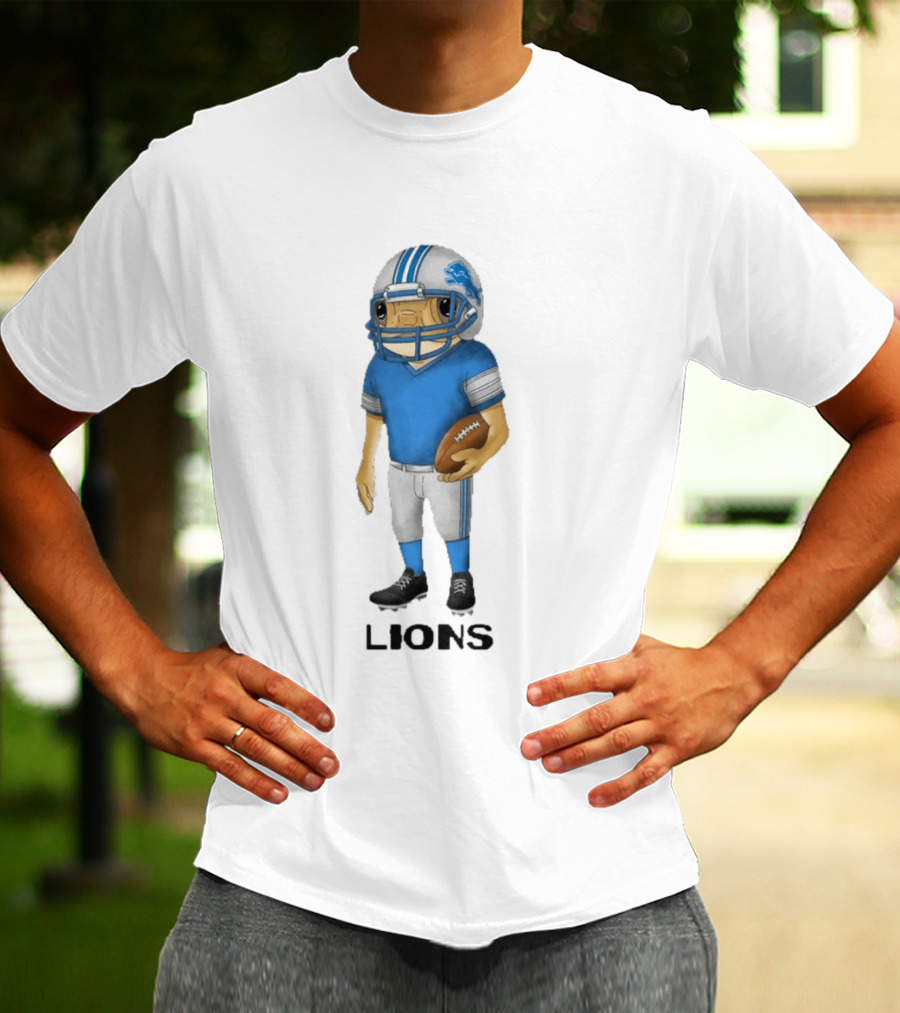 Bad Bunny Detroit Lions Football Player Concho Helmet T-Shirt