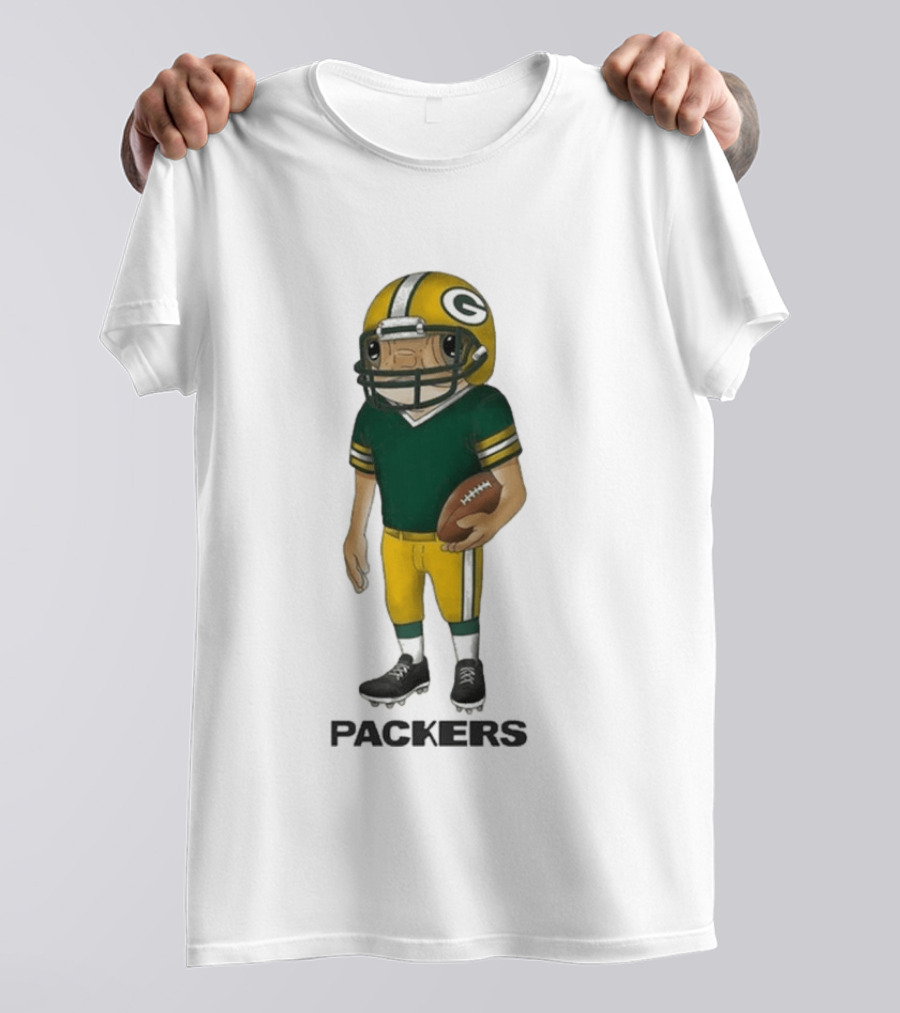 Bad Bunny Green Bay Packers Cartoon Helmet T-Shirt