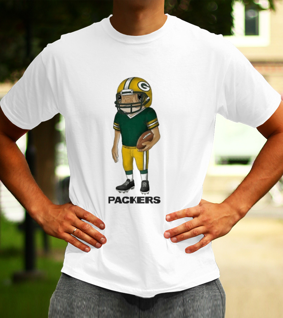 Bad Bunny Green Bay Packers Cartoon Helmet T-Shirt