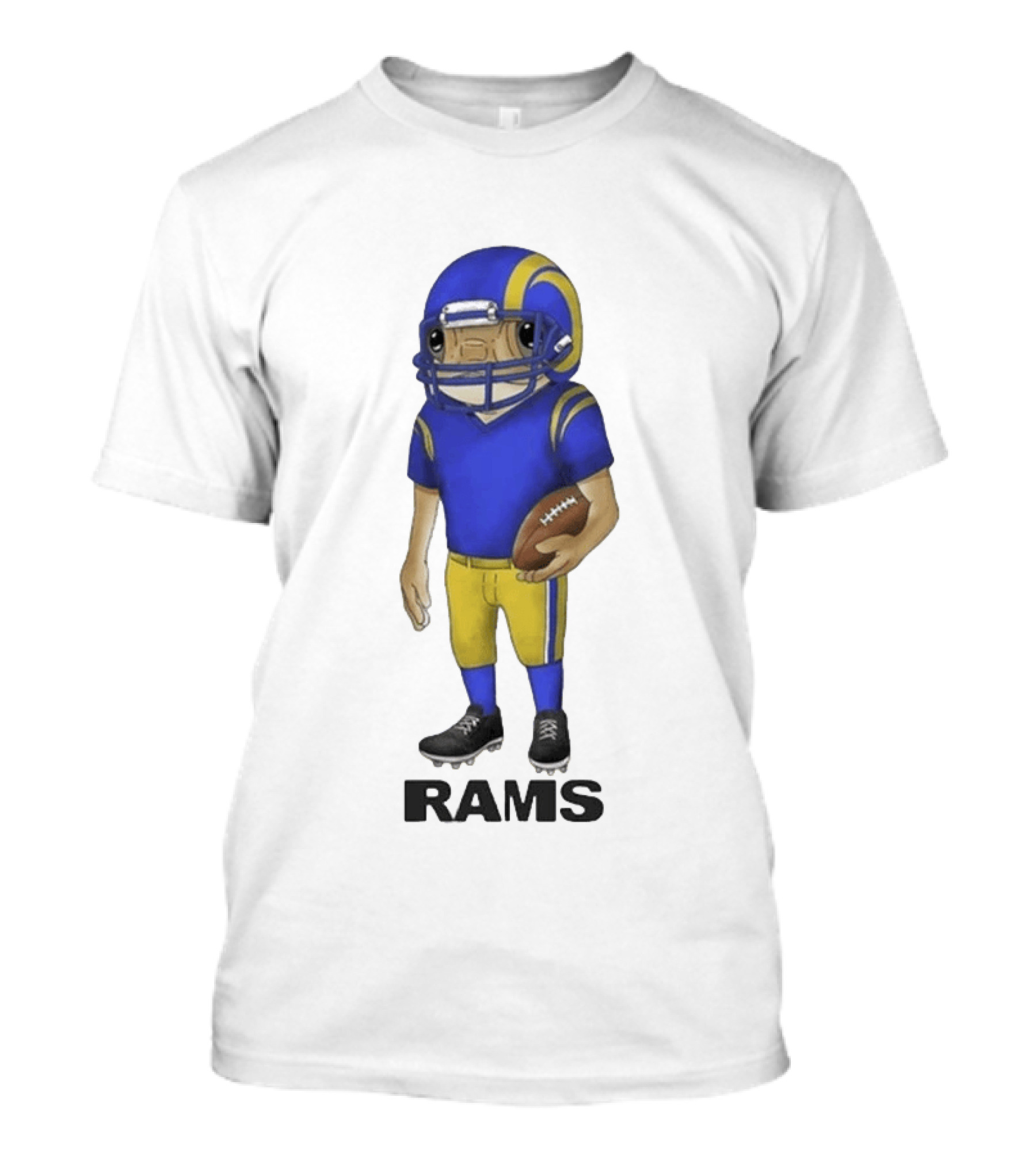 Bad Bunny Los Angeles Rams Football Character With Concho Helmet T-Shirt