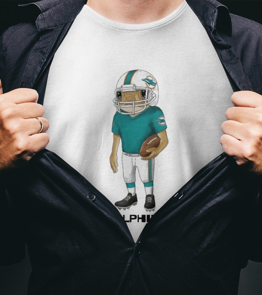 Bad Bunny Miami Dolphins Football Helmet Player Concho T-Shirt