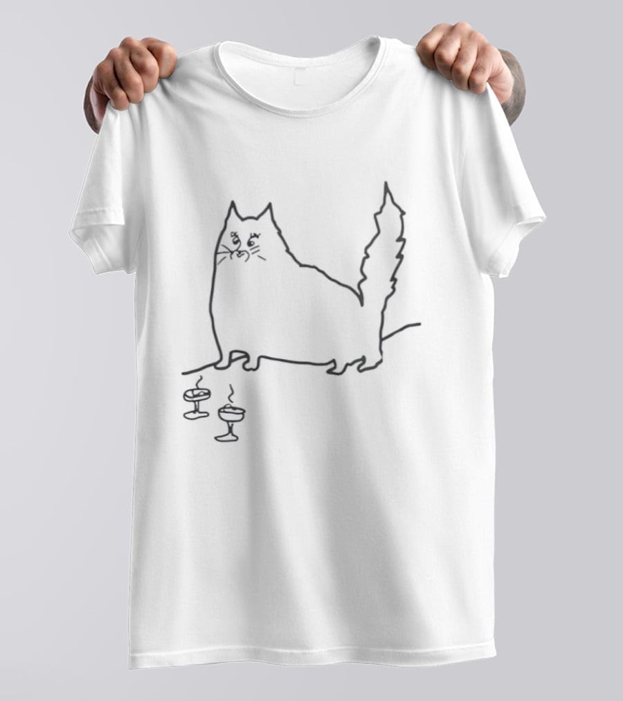Jerry Garcia Cat Sketch Line T-Shirt