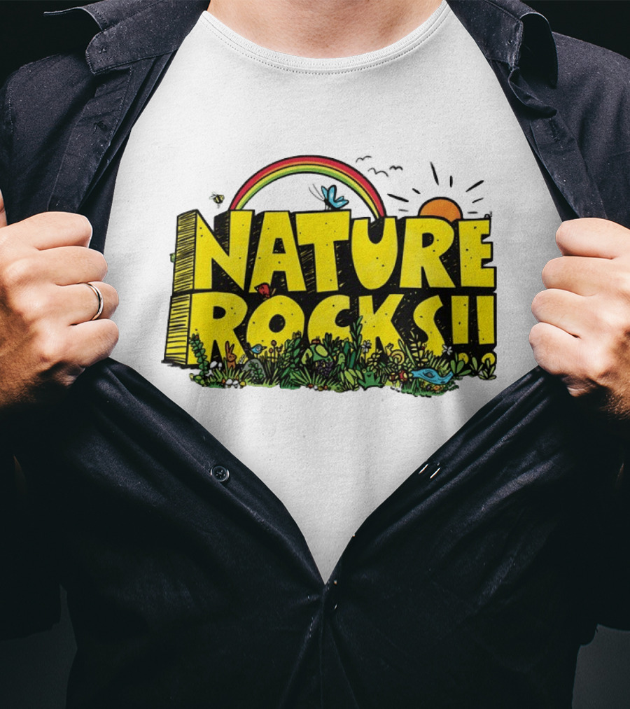 Nature Rocks Rainbow Sun Animals Plants T-Shirt