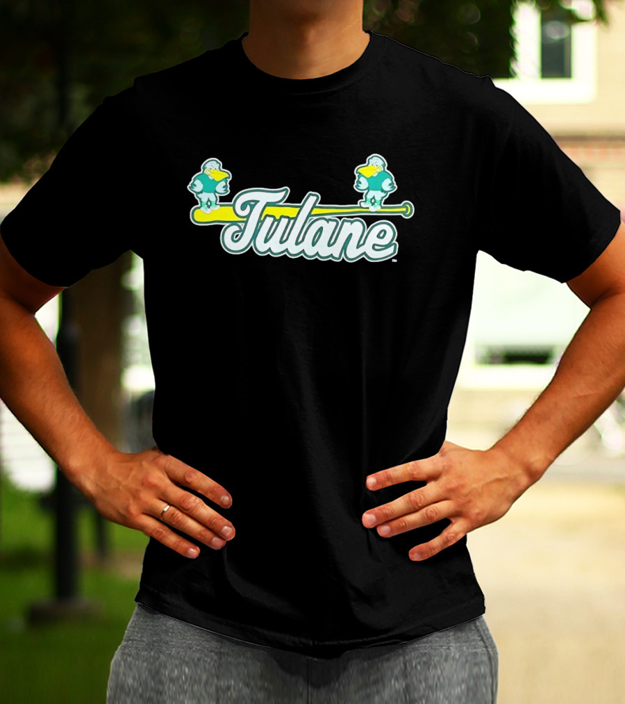 Tulane Green Wave Baseball Team Bat Spirit T-Shirt